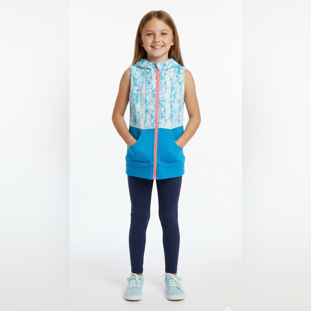 Ivivva Half Pipe Vest Blue Zip Up Size 8